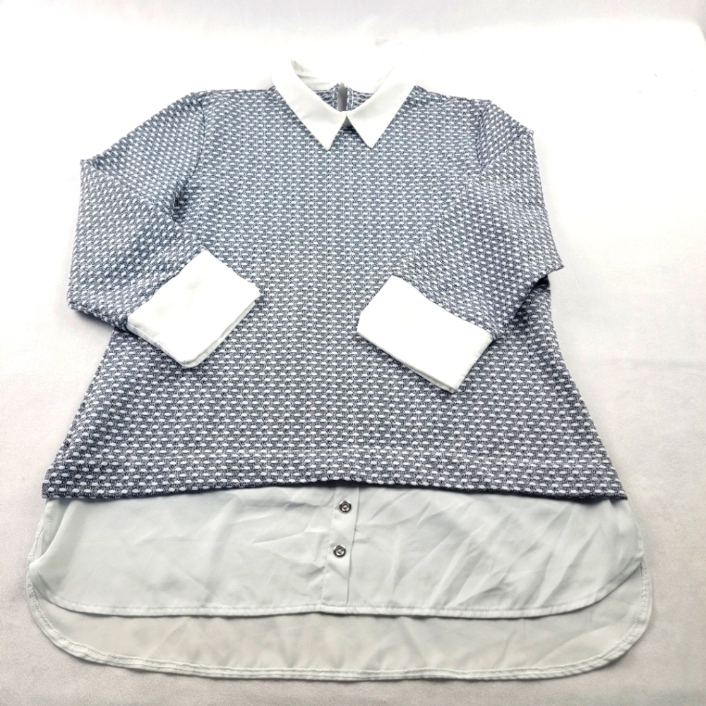 Made In Germany polyester collared layered look tunic top